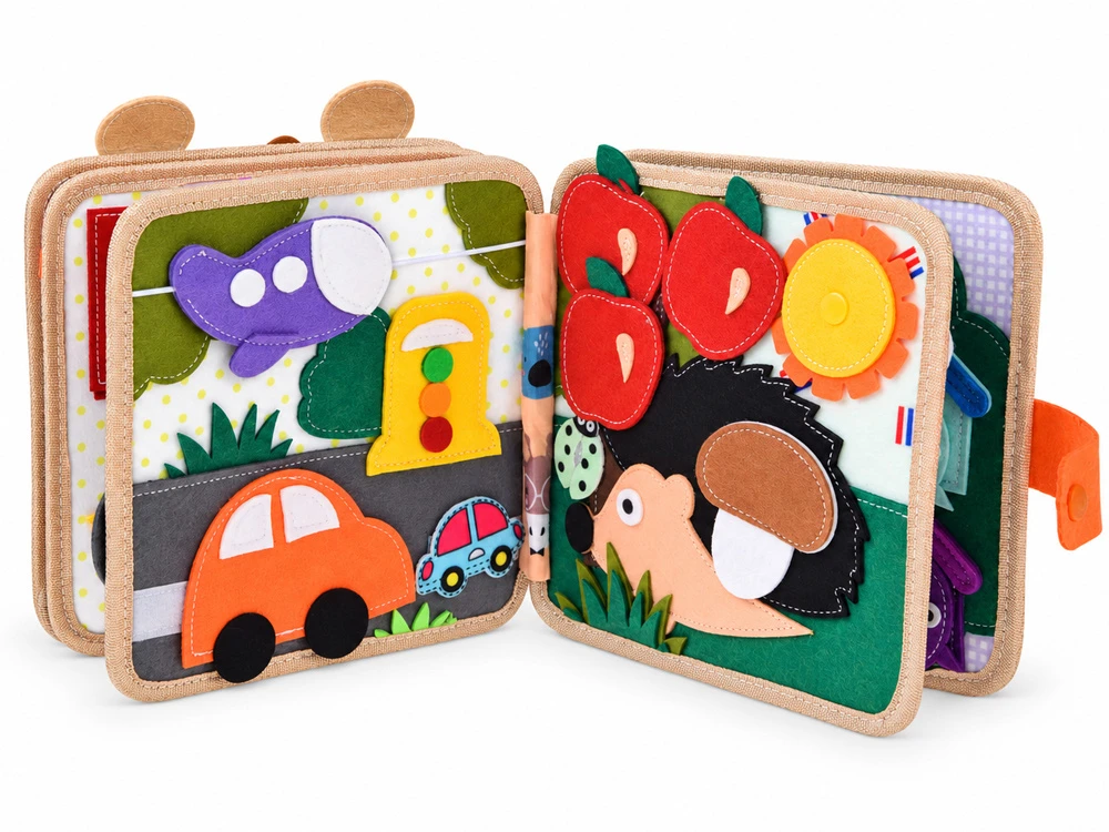 Jokomisiada Sensory manipulation book with Velcro and moving elements ZA6600