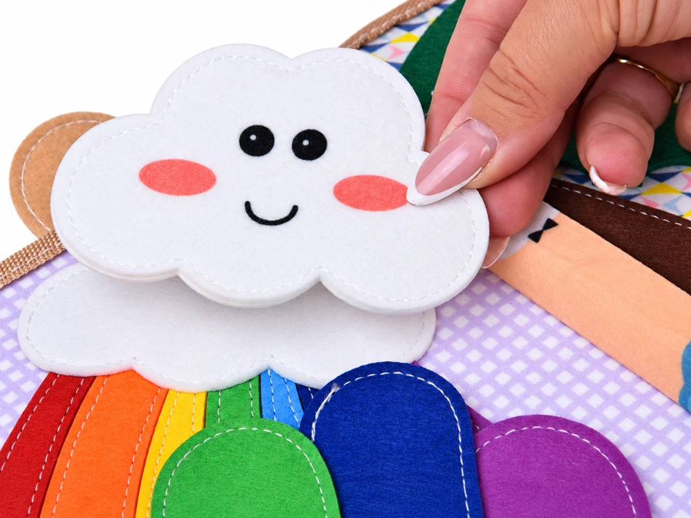 Jokomisiada Sensory manipulation book with Velcro and moving elements ZA6600