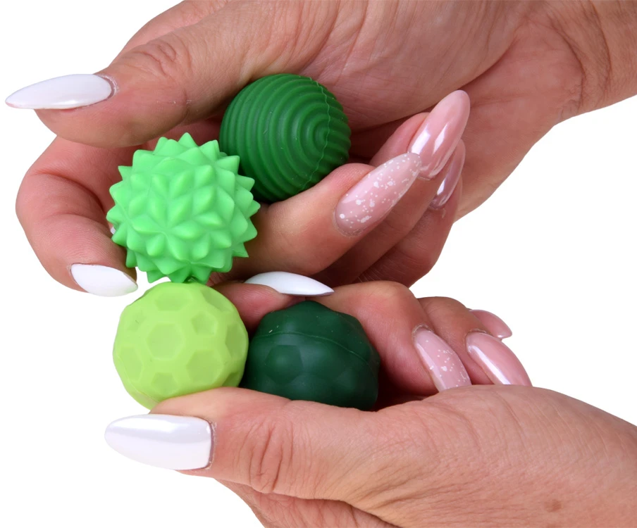 Jokomisiada Set of 4 Textured Sensory Balls with Storage Case ZA6618