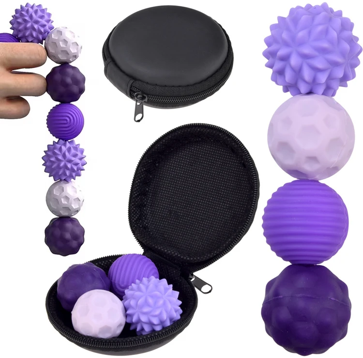 Jokomisiada Set of 4 Textured Sensory Balls with Storage Case ZA6618