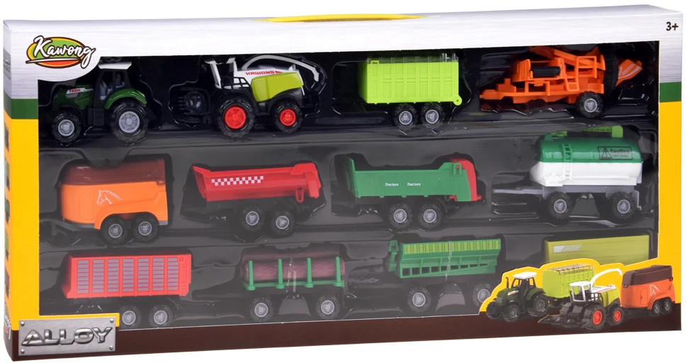 Jokomisiada Set of agricultural vehicles - tractor, combine harvester, trailers 12 elements ZA6419
