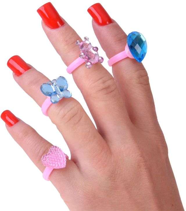 Jokomisiada Set of rings for girls, 36 pieces. Jewelry in a box ZA6295