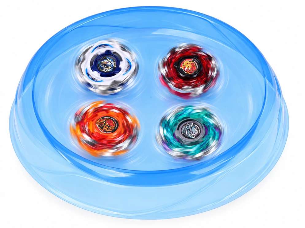 Jokomisiada Set of spinning battle tops 4 pcs + arena and launchers ZA6456