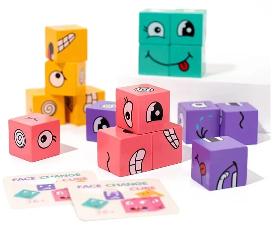 Jokomisiada Skill game "Express emotions in time" - arranging faces with blocks GR0841