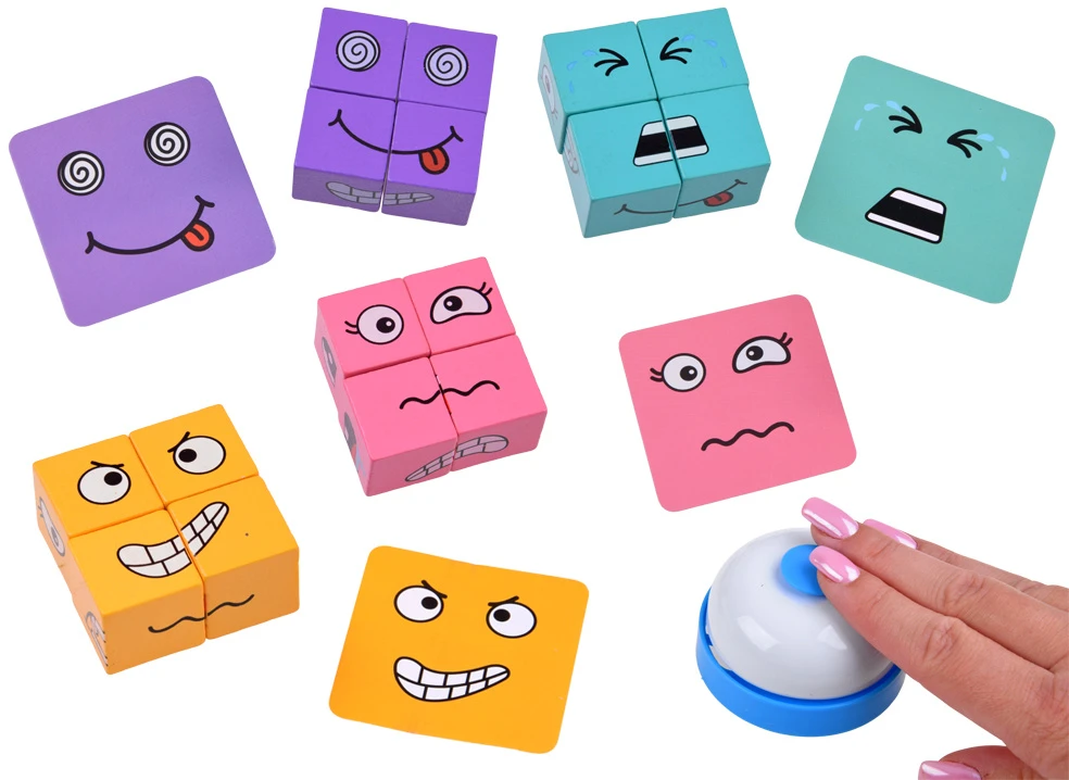 Jokomisiada Skill game "Express emotions in time" - arranging faces with blocks GR0841