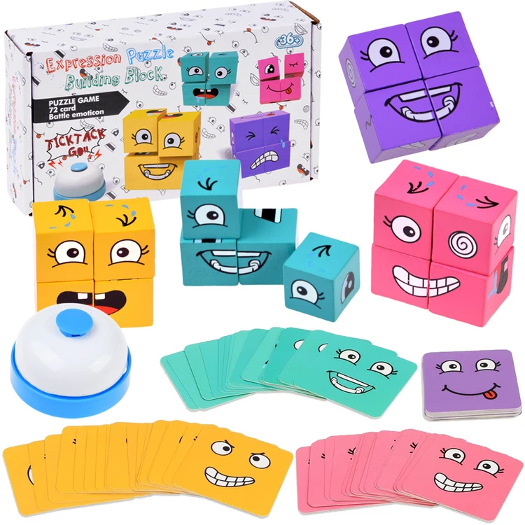 Jokomisiada Skill game "Express emotions in time" - arranging faces with blocks GR0841