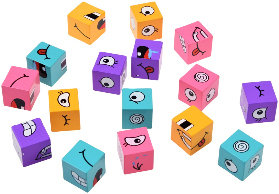 Jokomisiada Skill game "Express emotions in time" - arranging faces with blocks GR0841