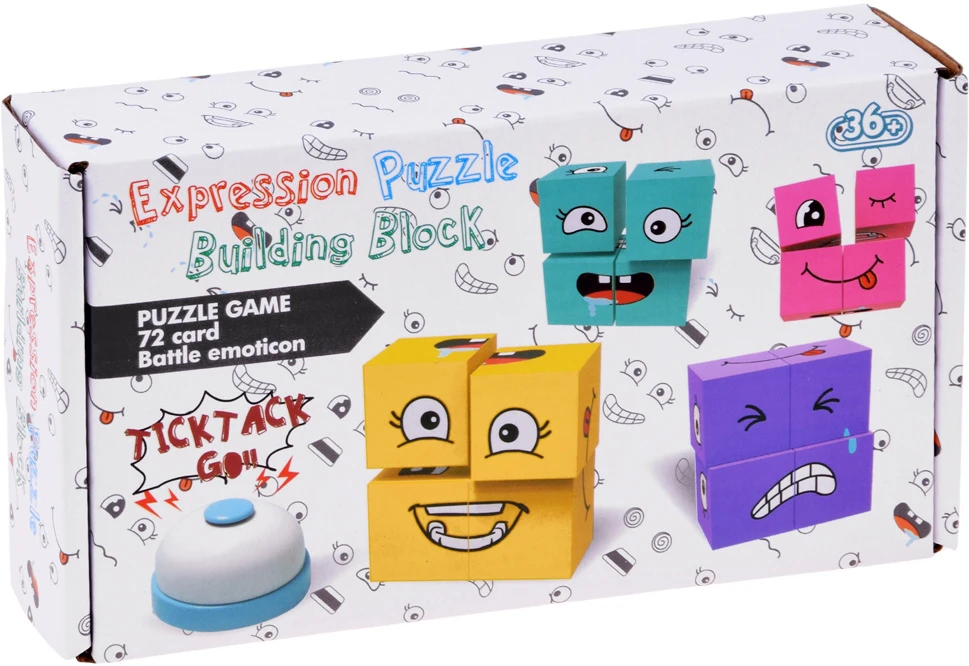 Jokomisiada Skill game "Express emotions in time" - arranging faces with blocks GR0841