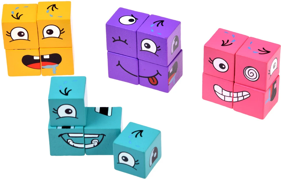 Jokomisiada Skill game "Express emotions in time" - arranging faces with blocks GR0841