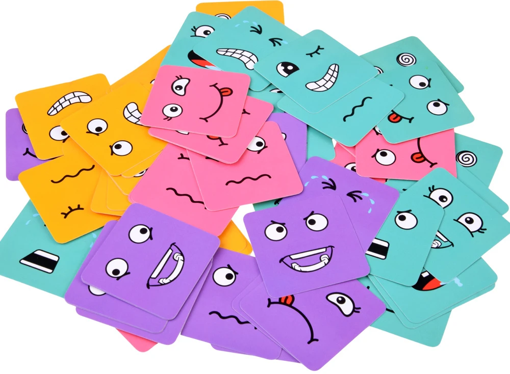 Jokomisiada Skill game "Express emotions in time" - arranging faces with blocks GR0841