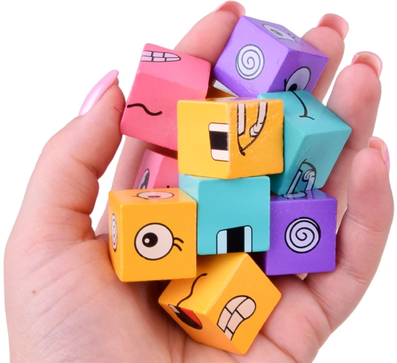 Jokomisiada Skill game "Express emotions in time" - arranging faces with blocks GR0841