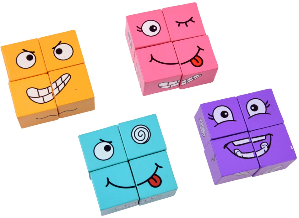 Jokomisiada Skill game "Express emotions in time" - arranging faces with blocks GR0841
