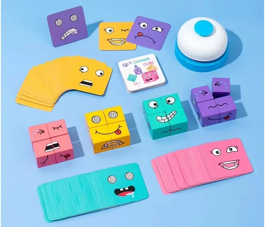 Jokomisiada Skill game "Express emotions in time" - arranging faces with blocks GR0841