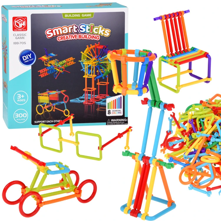 Jokomisiada Smart Sticks Construction Set with Sticks and Connectors, 300 Pieces ZA6325