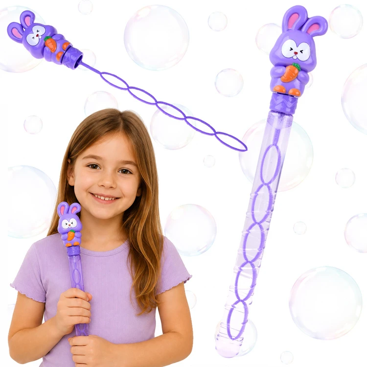 Jokomisiada Soap Bubbles for Children Bunny with Wand Bubble Solution Outdoor Toy ZA6150