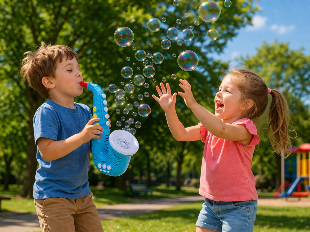 Jokomisiada Soap bubbles - SAXOPHONE bubble machine Sound + light ZA6154 NI