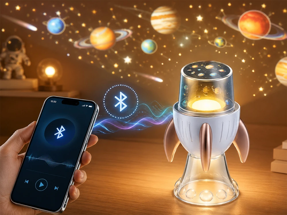 Jokomisiada Star Projektorius Space Rocket Night Light Bluetooth ZA6314