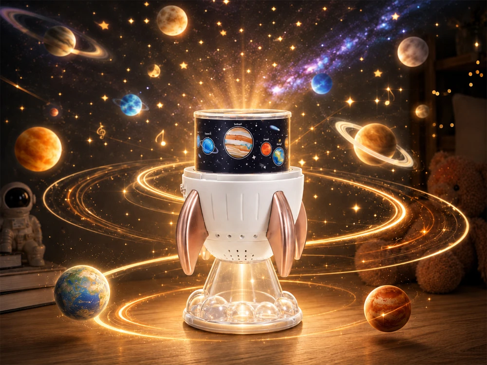 Jokomisiada Star Projektorius Space Rocket Night Light Bluetooth ZA6314