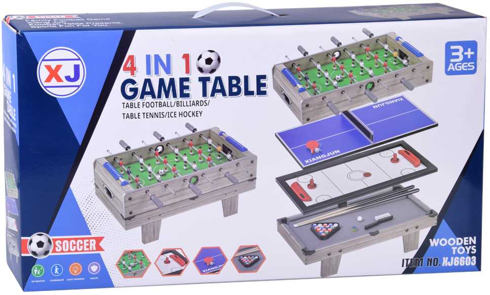 Jokomisiada Table football, air hockey, ping-pong, billiards 4 in 1 GR0770