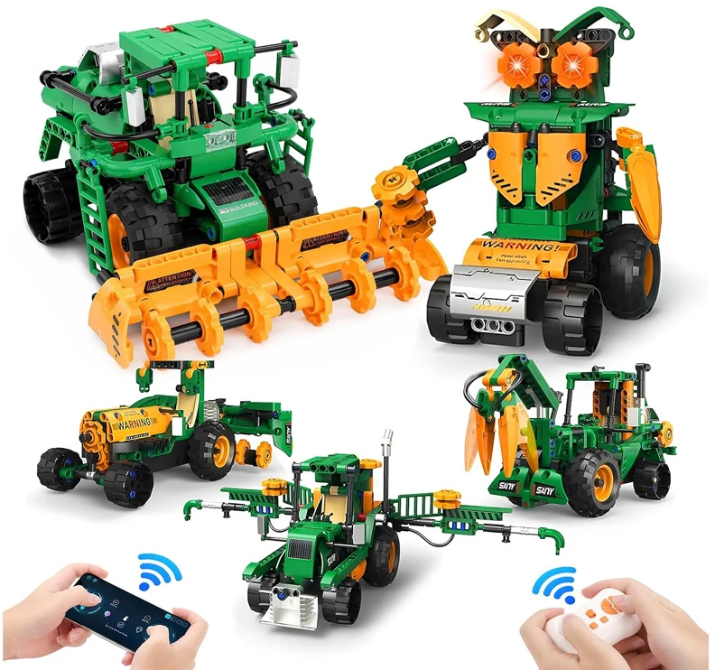 Jokomisiada Technical blocks 5 in 1 AGRICULTURAL MACHINERY remote-controlled ZA6376