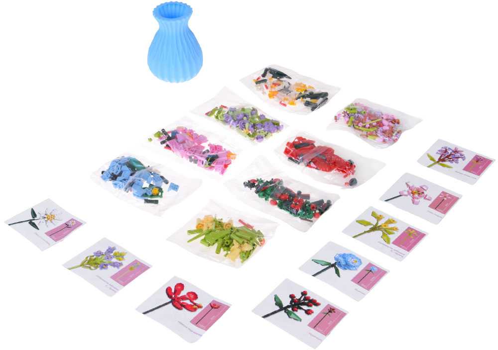 Jokomisiada Technical blocks Bouquet of 8 wild flowers in a vase 699 pieces ZA5891