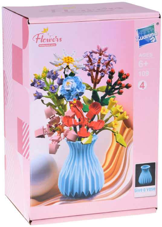 Jokomisiada Technical blocks Bouquet of 8 wild flowers in a vase 699 pieces ZA5891