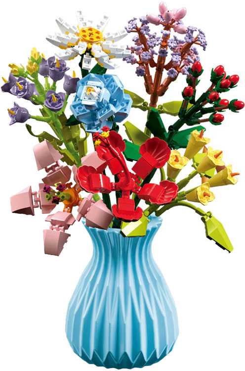 Jokomisiada Technical blocks Bouquet of 8 wild flowers in a vase 699 pieces ZA5891