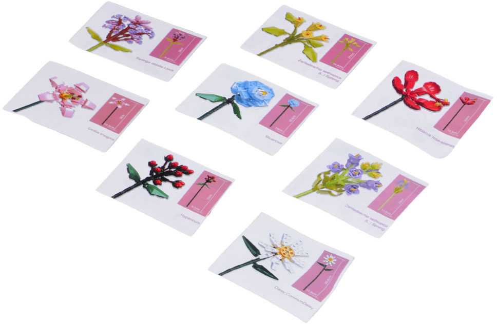 Jokomisiada Technical blocks Bouquet of 8 wild flowers in a vase 699 pieces ZA5891