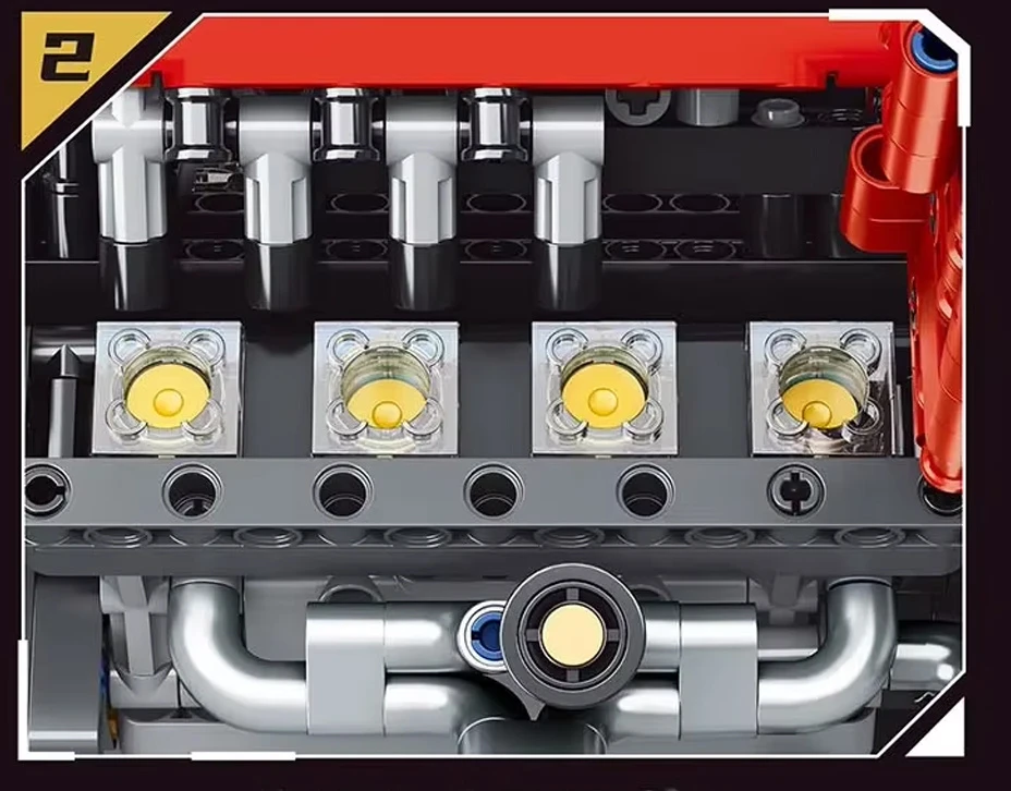 Jokomisiada Techniniai kaladėlių rinkiniai V8 VARIKLIO konstravimas su interaktyvia baterija 653ele ZA6371