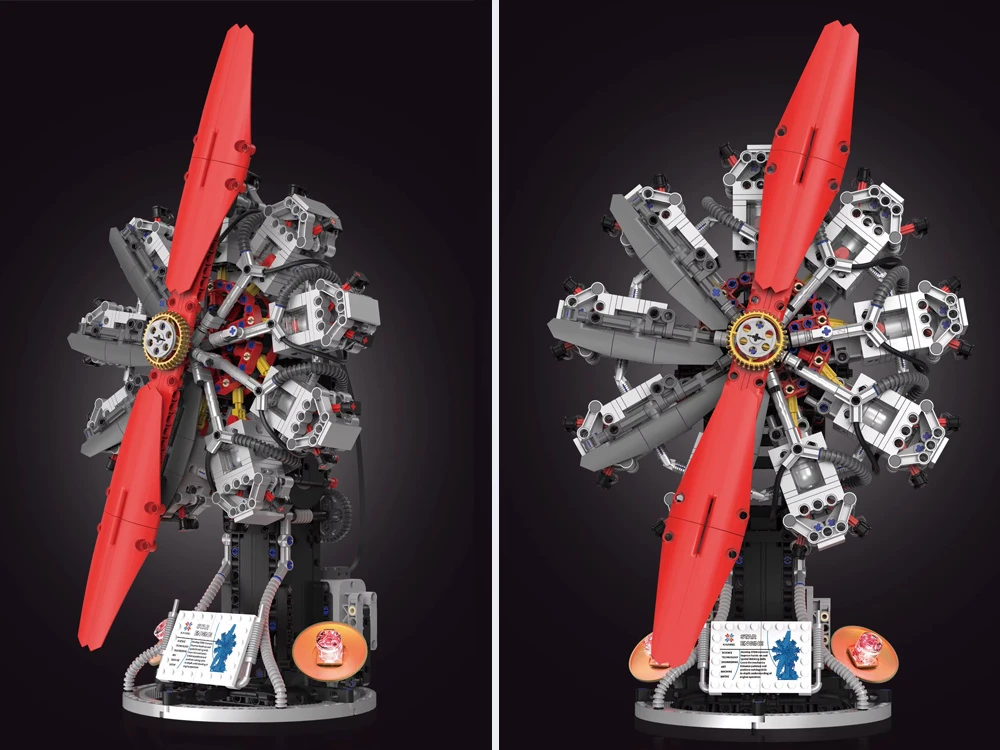 Jokomisiada Technical blocks Build an aircraft ENGINE with 1100ele batteries ZA6367
