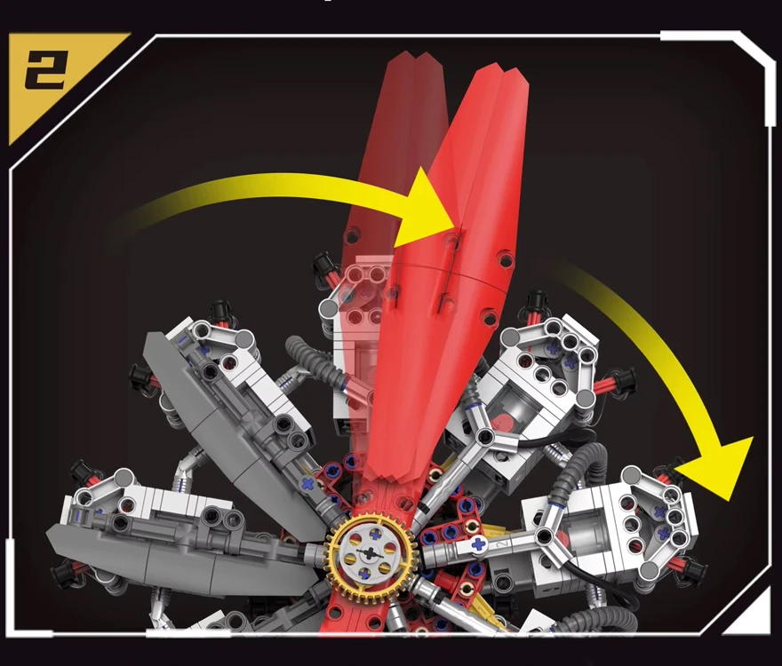 Jokomisiada Technical blocks Build an aircraft ENGINE with 1100ele batteries ZA6367