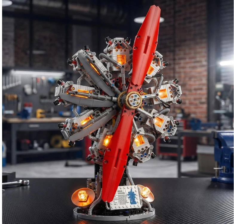 Jokomisiada Technical blocks Build an aircraft ENGINE with 1100ele batteries ZA6367