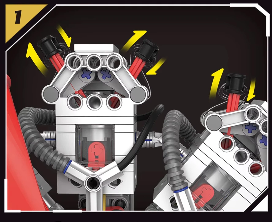 Jokomisiada Technical blocks Build an aircraft ENGINE with 1100ele batteries ZA6367