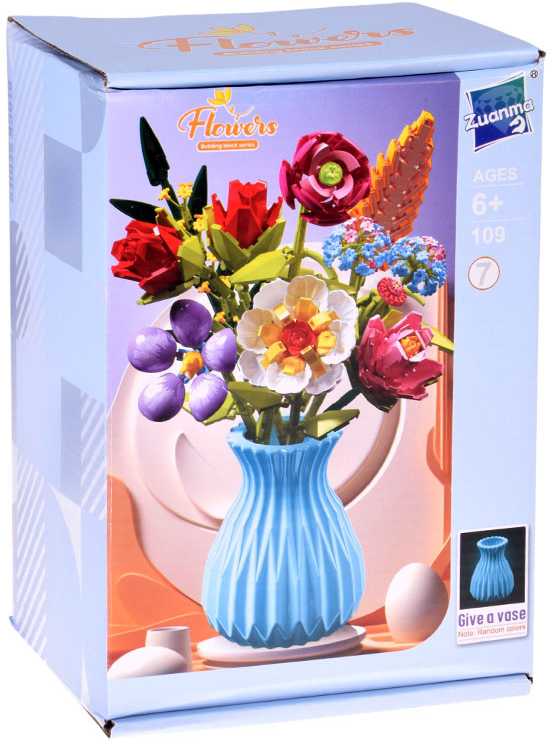 Jokomisiada Technical blocks SERIES: Bouquet of 8 wildflowers in a vase 691 pieces ZA5892