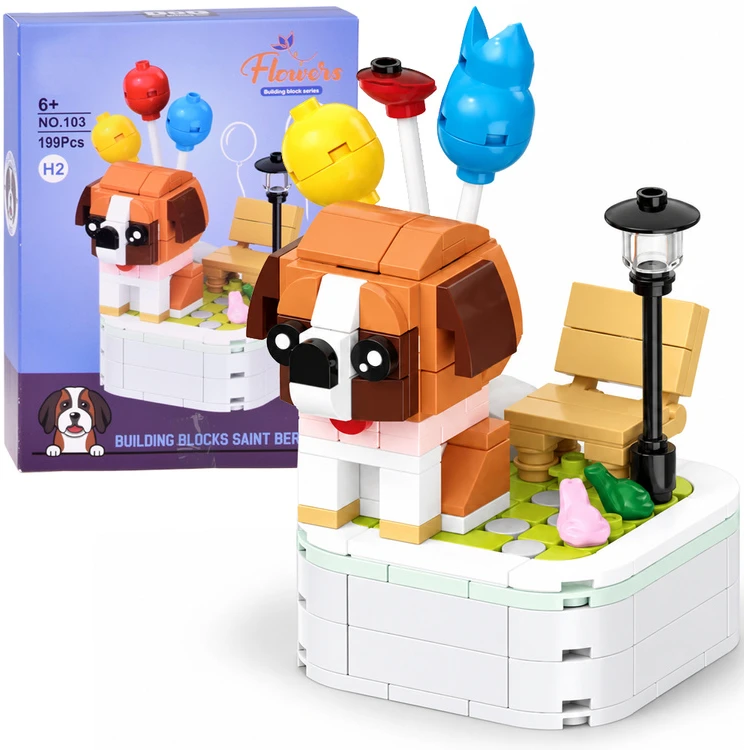 Jokomisiada Technical blocks Series: dogs on a base Bernardyn 199pcs ZA6620 D