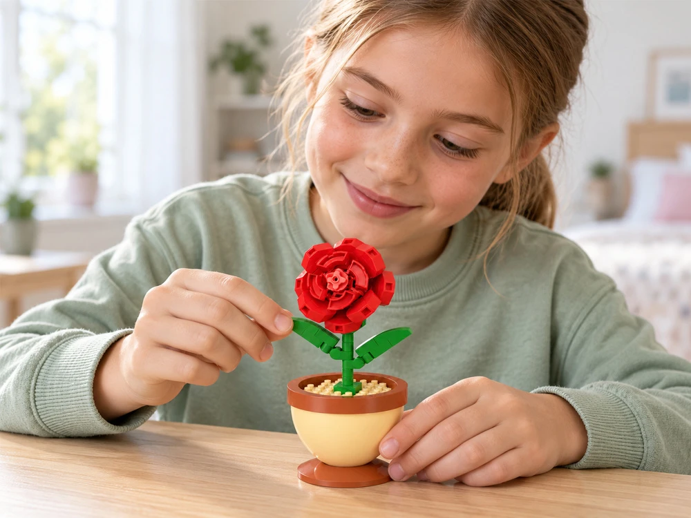 Jokomisiada Technical blocks Series: Flowers in a mini pot Raudonas ROSE 99pcs ZA6289 B