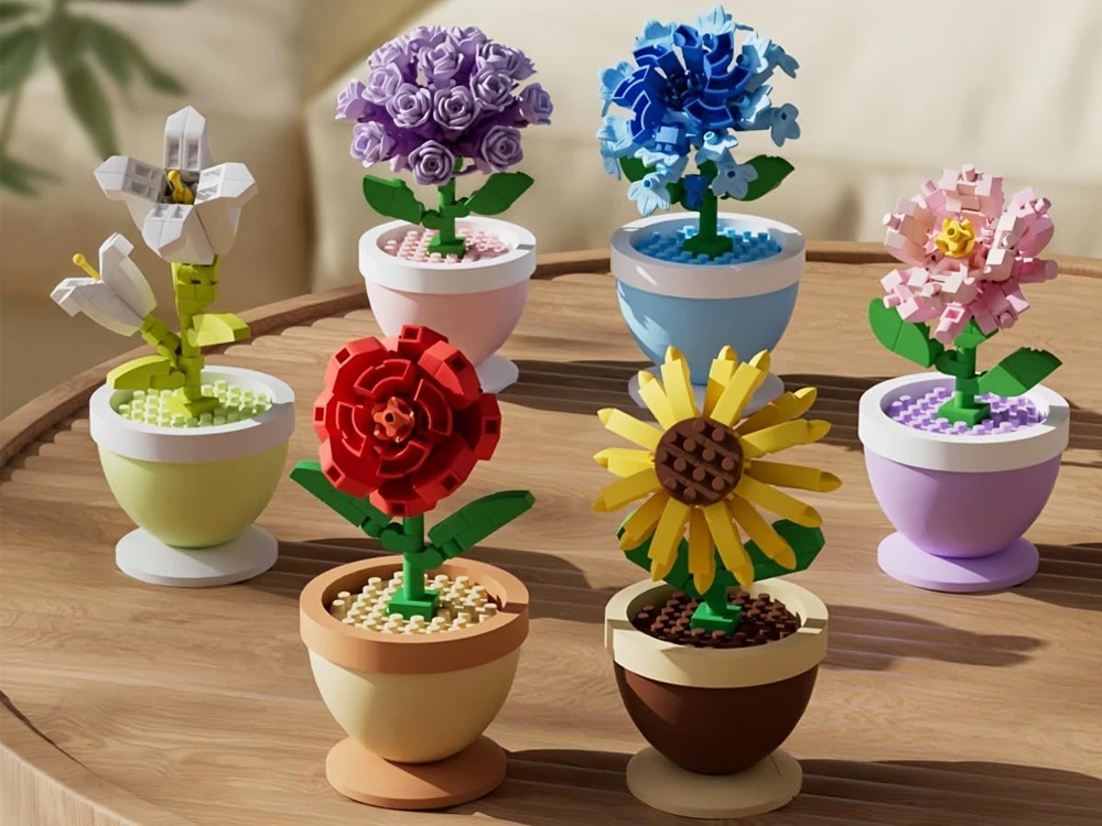 Jokomisiada Technical blocks Series: Flowers in a mini pot HORTENSJA 108pcs ZA6289 D