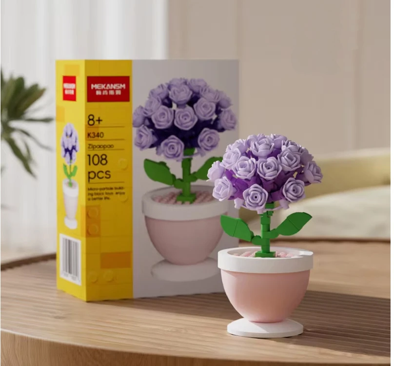Jokomisiada Technical blocks Series: Flowers in a mini pot HORTENSJA 108pcs ZA6289 D
