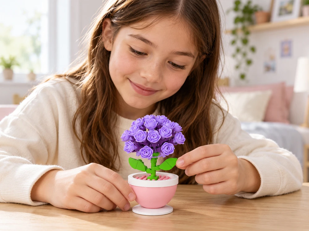 Jokomisiada Technical blocks Series: Flowers in a mini pot HORTENSJA 108pcs ZA6289 D
