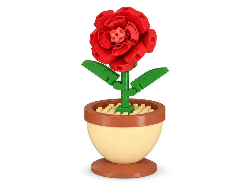 Jokomisiada Technical blocks Series: Flowers in a mini pot Raudonas ROSE 99pcs ZA6289 B