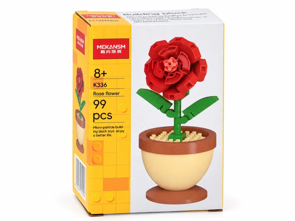 Jokomisiada Technical blocks Series: Flowers in a mini pot Raudonas ROSE 99pcs ZA6289 B