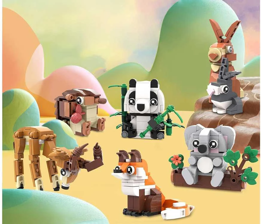 Jokomisiada Technical blocks Series: Wild land animals - over 100 pieces ZA5852