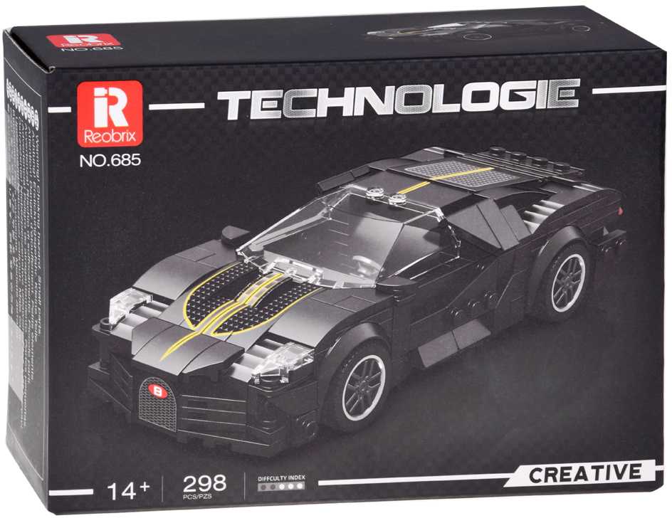Jokomisiada Technical blocks Sports car Juodas LUXURY hypercar 298-pcs ZA5785
