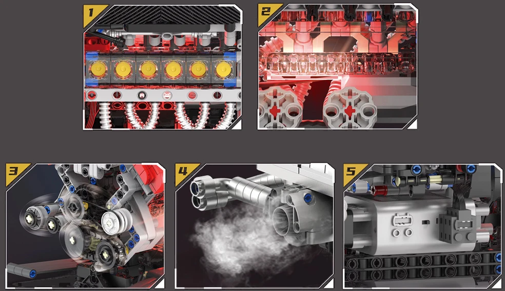 Jokomisiada Technical Building Blocks Build a Baterija-Powered ENGINE Steam Generator 1610pcs ZA6373