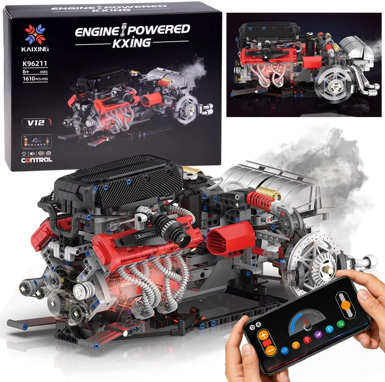 Jokomisiada Technical Building Blocks Build a Baterija-Powered ENGINE Steam Generator 1610pcs ZA6373