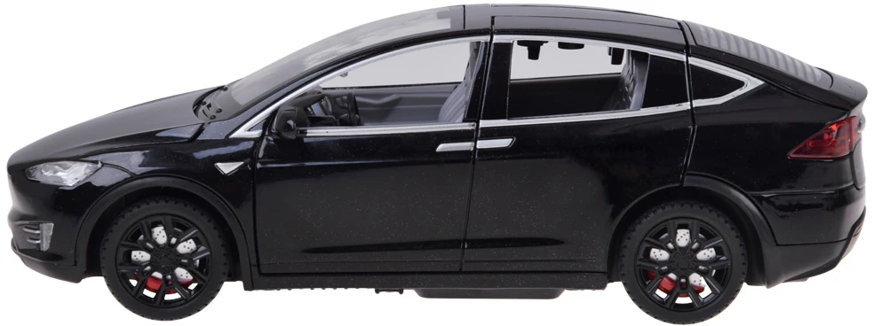 Jokomisiada Tesla Model X RC 1:22 Die-Cast Remote-Controlled Car with LED Lights and Smoke Effect RC0772