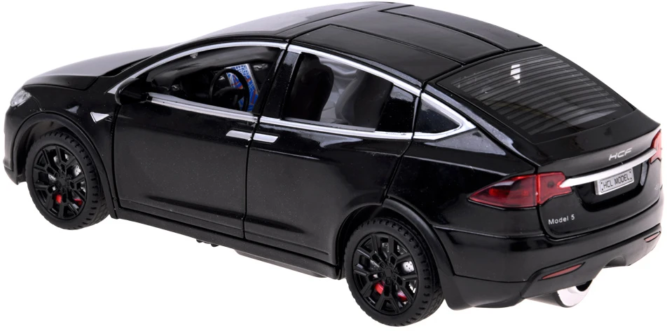 Jokomisiada Tesla Model X RC 1:22 Die-Cast Remote-Controlled Car with LED Lights and Smoke Effect RC0772
