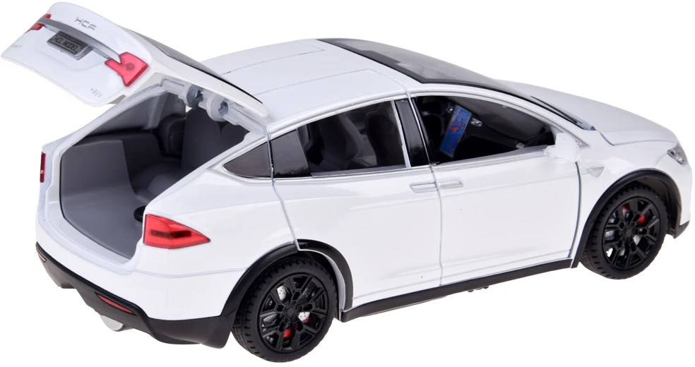 Jokomisiada Tesla Model X RC 1:22 Die-Cast Remote-Controlled Car with LED Lights and Smoke Effect RC0772