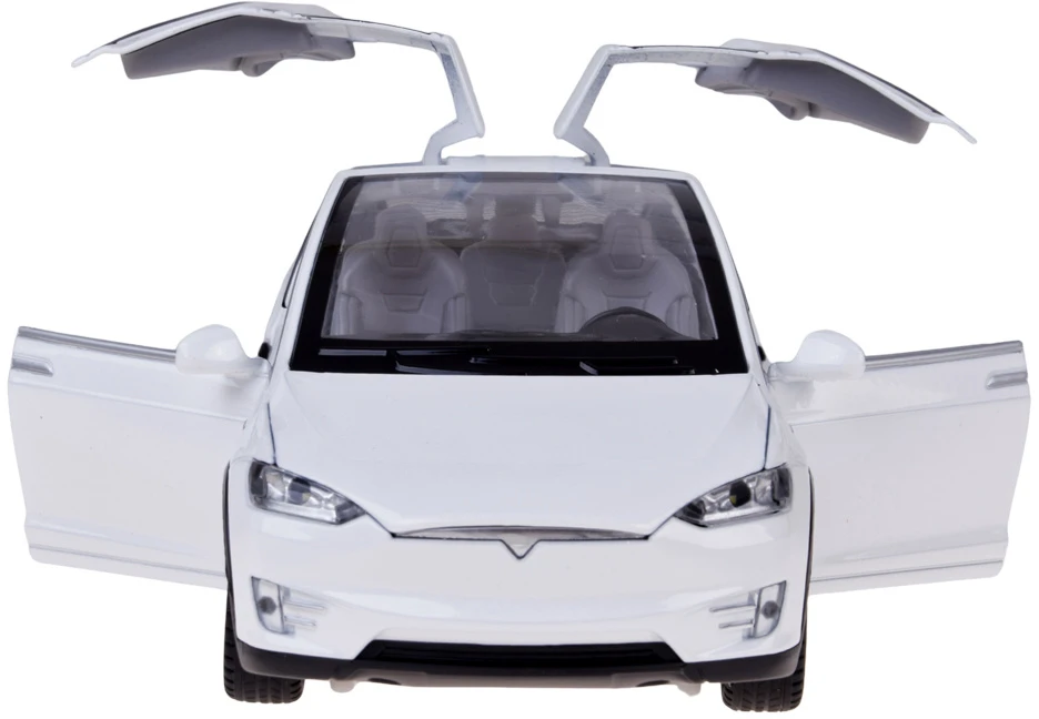 Jokomisiada Tesla Model X RC 1:22 Die-Cast Remote-Controlled Car with LED Lights and Smoke Effect RC0772