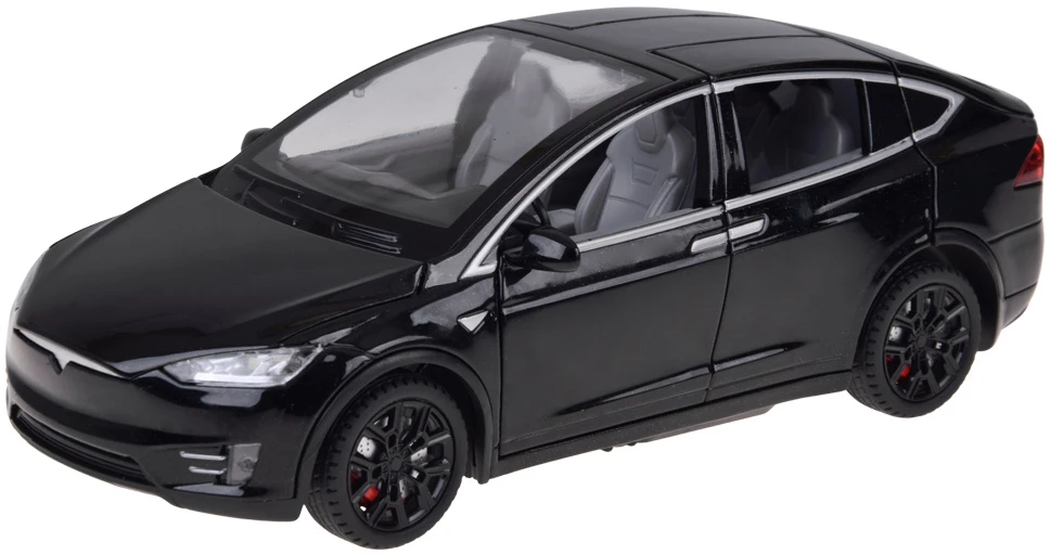 Jokomisiada Tesla Model X RC 1:22 Die-Cast Remote-Controlled Car with LED Lights and Smoke Effect RC0772